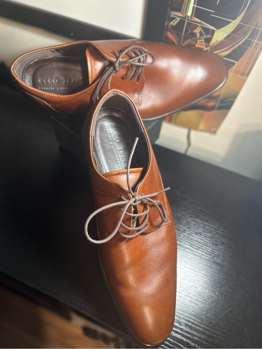 SALE•Ecco Men's Rich Brown Leather Oxfords